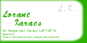lorant karacs business card